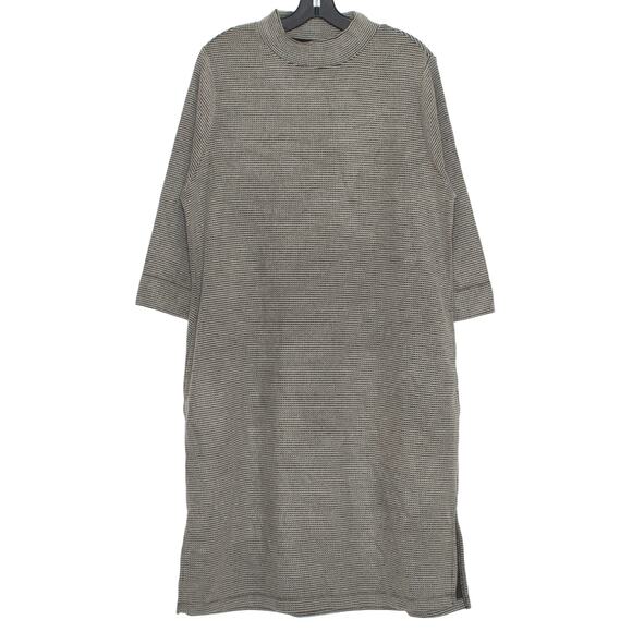 Ulla Popken Dress 3/4 Sleeve Minimalist Scandi Casual Cozy Neutral Capsule 12/14 - Picture 1 of 7